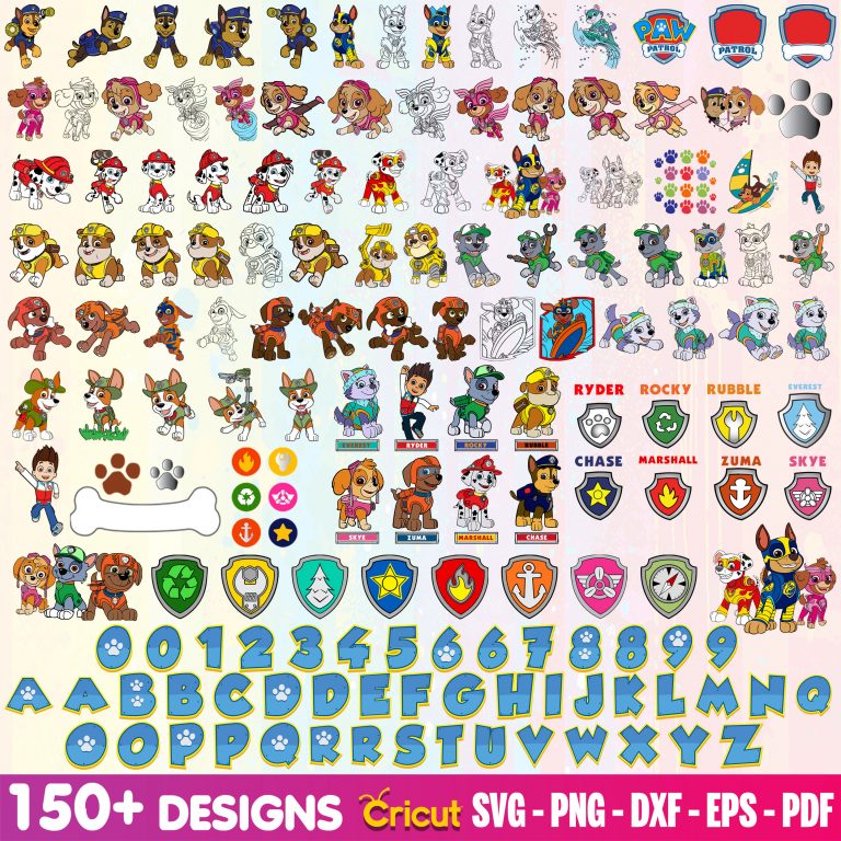 750+ PAW Patrol Bundle Layered Items | 150+ UNIQUE DESIGN | Layered Vector | layered Svg files | Svg for Cricut | Instant Download