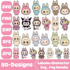 Labubu Designs Svg Png Bundle, Svg, Labubu Png Svg, Vector Digital File for Cricut, Laser Cut Labubu, Instant Download, Labubu Character Png