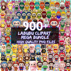 900+ Labubu Clipart Mega Bundle, Labubu PNG Bundle, Labubu Clipart, Labubu Bundle PNG, 900+ Cute Cartoon Digital Download, La bubu PNG