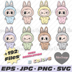 Kawaii Monsters Cliparts, Labubu SVG, Monster Tshirt Design, Labubuu Sublimation, Monster Characters