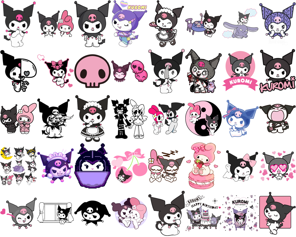 Kawaii Character Collection svg png pdf bundle, Hello Kitty Svg, silhouette and sublimation,Hello Svg, Kitty Svg, Melody, Cute