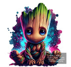 8 PNG Watercolor splash Baby Groot png Digital images for printing, T-Shirts, Groot Print High Resolution-Instant Digital Download
