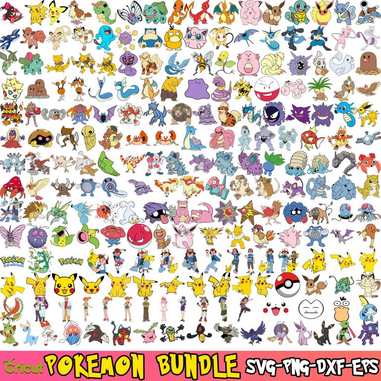 880+ Pokemon Layered Bundle Files, pokemon bundle, pokemon clipart, pokemon png, pikachu svg, cricut svg, silhouette svg, +220 Unique Design