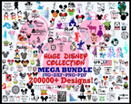 200 000+ Mega Svg Bundle Cricut File, Mickey Mouse, Minnie, Frozen, Moana, Elsa, Cinderella, Stitch, Toy Story, Pooh Cricut, Cut file