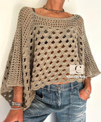 PDF Pattern SUNNY TOP crochet top, crochet sweater, crochet blouse, crochet openwork sweater, crochet women’s sweater