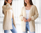 Crochet pattern-ELLA Crochet cardigan-Easy raglan pattern top PDF-raglan sweater women pattern-pullover crochet raglan cardigan-7size XS-3XL