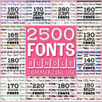 2500 Fonts bundle, script fonts set, craft fonts pack, handwritten fonts, serif typeface, wedding fonts set, Procreate font, commercial use