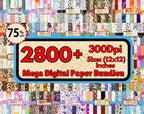 2800+ Mega Digital Paper Bundle, Scrapbook Paper, Floral Digital Paper, Digital Patterns, Seamless Background, Multiple Clipart, Digital PNG