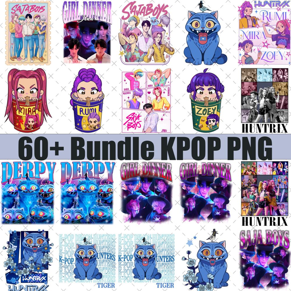 60+Saja Boys Boy Band Png Bundle, Girl Dinner Png, Kpop Demon Inspired Movie Png, Demon Hunters png, Kpop Shirt Sublimation Designs