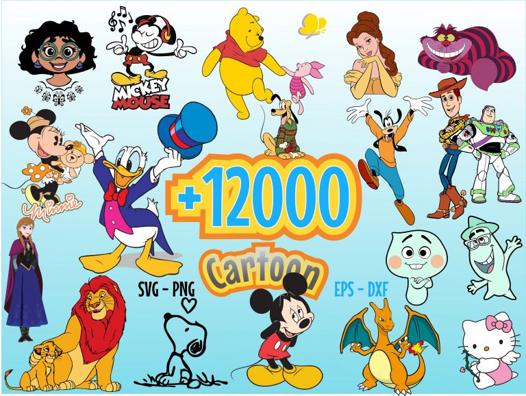 12000+ Bundle Svg Png Dxf Cricut Mickey Minie SVG, Frozn svg, Winie svg, Lion Kings SVG, Toy Story Svg Cricut Printable Clipart Silhouette