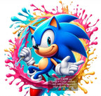 8 PNG Sonic the Hedgehog Splash and Watercolor Digital design PNG file for sublimation – High Resolution -Instant Digital PNG Download