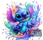 8 PNG Stitch Splash and Watercolor Digital design PNG file for sublimation – High Resolution -Instant Digital PNG Download