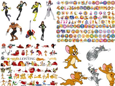 2400+ Cartoon Characters Mega Bundle Svg, Cricut Printable Clipart Silhouette