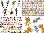 2400+ Cartoon Characters Mega Bundle Svg, Cricut Printable Clipart Silhouette