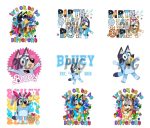 Blue Dog Family with Friends Svg, 72 Designs Easy to use, Cartoon Characters, Layered Svg colors, Transparent Png, Cut files for Cricut