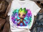Set of 8 Watercolor splash Baby Groot png Digital images for printing, T-Shirts, Groot Print High Resolution-Instant Digital Download