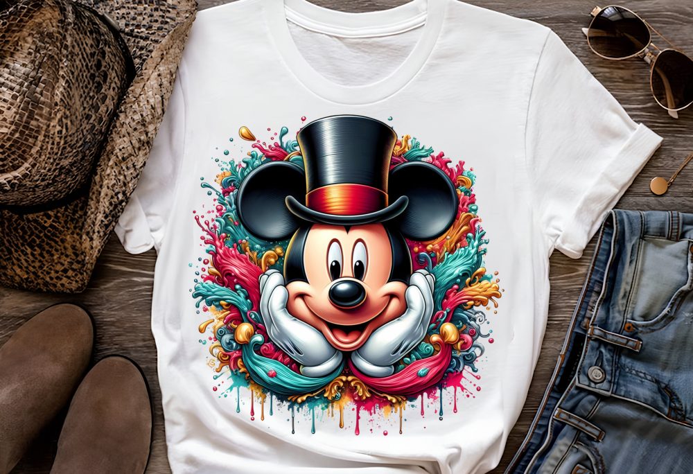 10 PNG Mickey Mouse Splash and Watercolor Digital design PNG file for sublimation – High Resolution -Instant Digital PNG Download