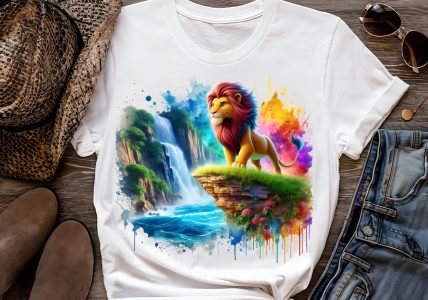 4 PNG Lion King Splash and Watercolor Digital design PNG file for sublimation – High Resolution -Instant Digital PNG Download