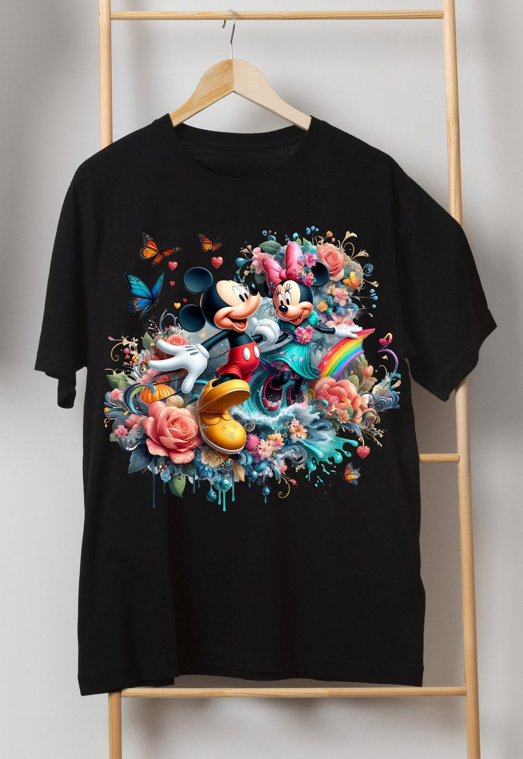 8 PNG Mickey Mouse and Minnie Splash and Watercolor Digital design PNG file for sublimation – High Resolution -Instant Digital PNG Download