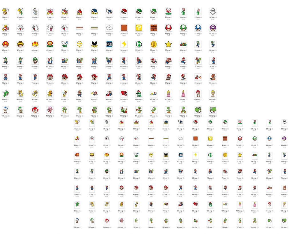Super Mario Clipart Png, Super Mario Layerd Svg, Super mario alphabet, Super mario digital paper, luigi bowser boo png
