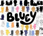 Mega Bluey Dog Svg Bundle, Bluey Dog Birthday Bundle Bluey Dog Family Png Files, Png For Shirts, Birthday Png, Clipart png, Digital Download
