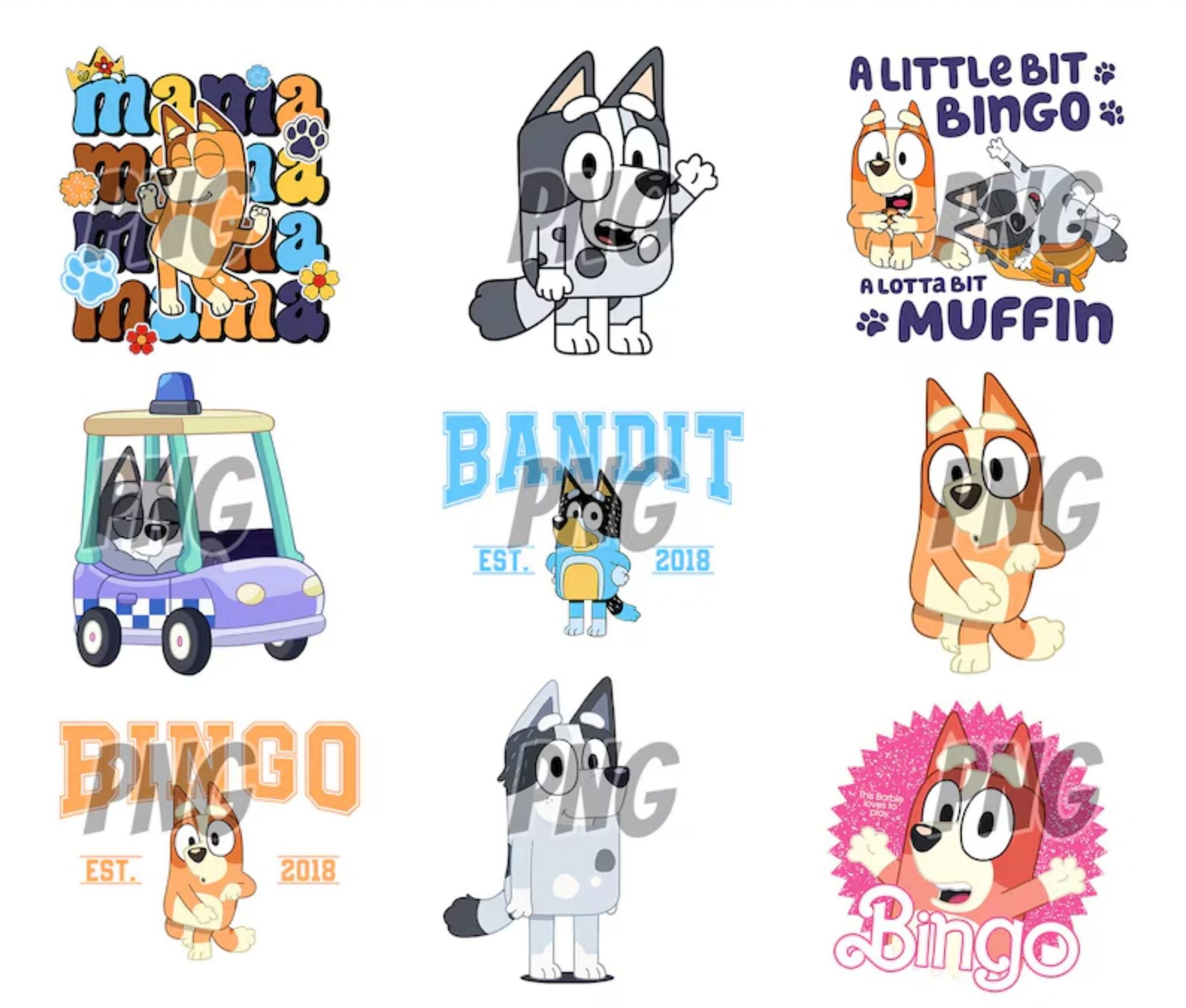 80 Designs Bluey Dog Png Mega Bundle, Bluey Dog Birthday Png Sublimation, Bluey Dog Family Png Clipart Sublimation Digital Download