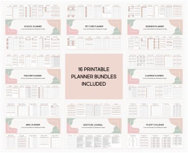 Ultimate Planner Bundle for Adults, Printable ADHD Productivity Workbook, Daily Yearly Life Everything Organizer Household Binder Templates