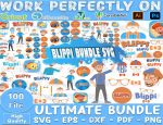 100+ Blippi SVG Bundle, Happy Birthday Blippi svg, blippi sublimation design, Bllippii Child Kids svg, Blip Birthday svg, digital download