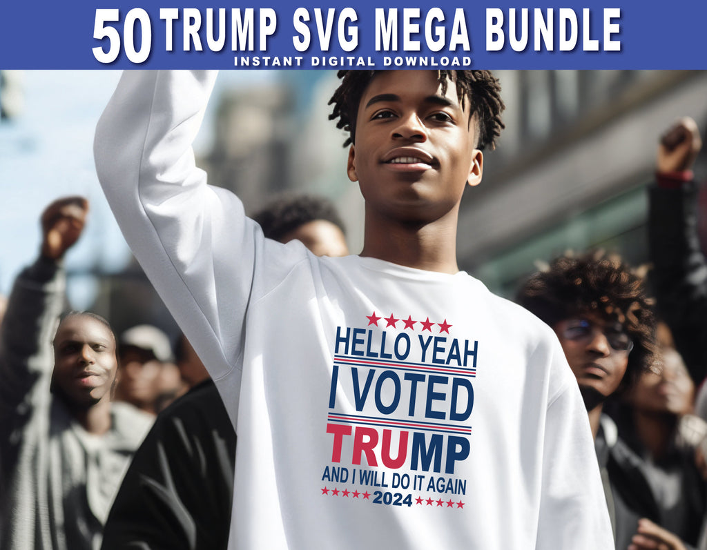 50 Trump Mega Bundle Make America Again 2024 Sublimation Trump 47 Republican Digital Download Supporter SVG PNG EPS Dxf, stickers