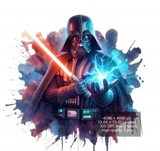 8 PNG Star Wars Darth Vader Splash and Watercolor Digital design PNG file for sublimation – High Resolution -Instant Digital PNG Download
