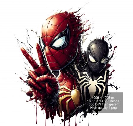 8 PNG Spiderman Splash and Watercolor Digital design PNG file for sublimation – High Resolution -Instant Digital PNG Download