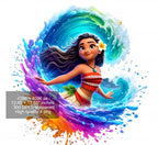 8 PNG Moana Splash and Watercolor Digital design PNG file for sublimation – High Resolution -Instant Digital PNG Download