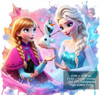 8 PNG Elsa and Anna Frozen Splash and Watercolor Digital design PNG file for sublimation – High Resolution -Instant Digital PNG Download