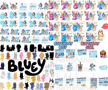 Mega Bluey Dog Svg Bundle, Bluey Dog Birthday Bundle Bluey Dog Family Png Files, Png For Shirts, Birthday Png, Clipart png, Digital Download