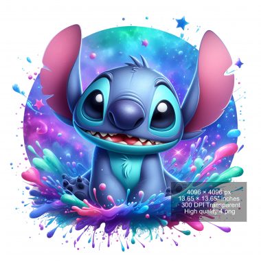 8 PNG Stitch Splash and Watercolor Digital design PNG file for sublimation – High Resolution -Instant Digital PNG Download