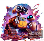 8 PNG Wall-E Splash and Watercolor Digital design PNG file for sublimation – High Resolution -Instant Digital PNG Download
