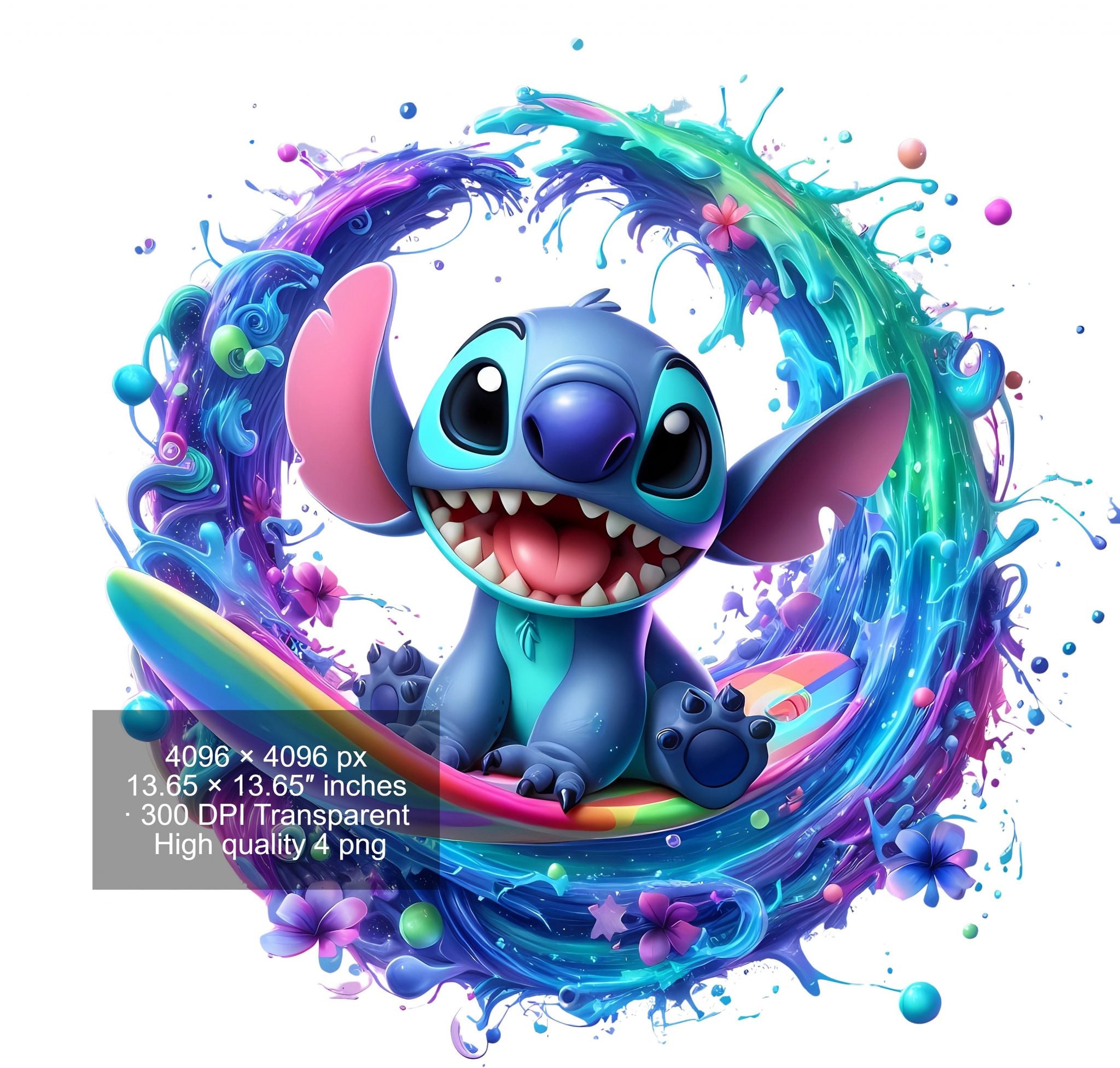 8 PNG Stitch Splash and Watercolor Digital design PNG file for sublimation – High Resolution -Instant Digital PNG Download