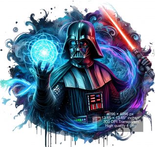 8 PNG Star Wars Darth Vader Splash and Watercolor Digital design PNG file for sublimation – High Resolution -Instant Digital PNG Download