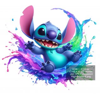 8 PNG Stitch Splash and Watercolor Digital design PNG file for sublimation – High Resolution -Instant Digital PNG Download