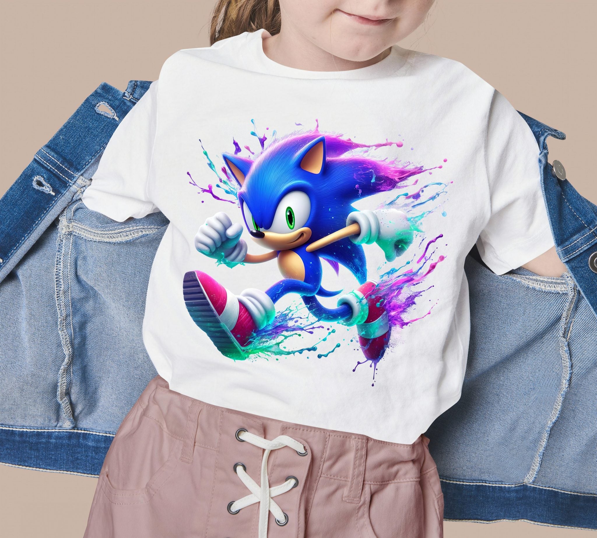 8 PNG Sonic the Hedgehog Splash and Watercolor Digital design PNG file for sublimation – High Resolution -Instant Digital PNG Download