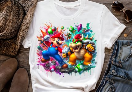 12 PNG Super Mario Splash and Watercolor Digital design PNG file for sublimation – High Resolution -Instant Digital PNG Download