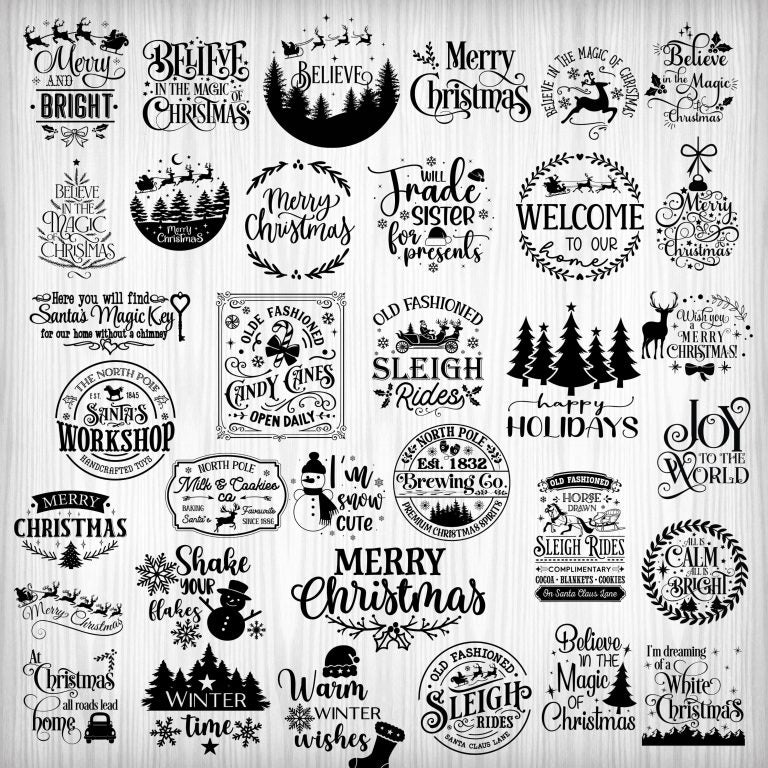 260 Christmas SVG Bundle, Winter svg, Santa SVG, Holiday, Merry Christmas, Christmas Bundle, Funny Christmas Shirt, Cut File Cricut