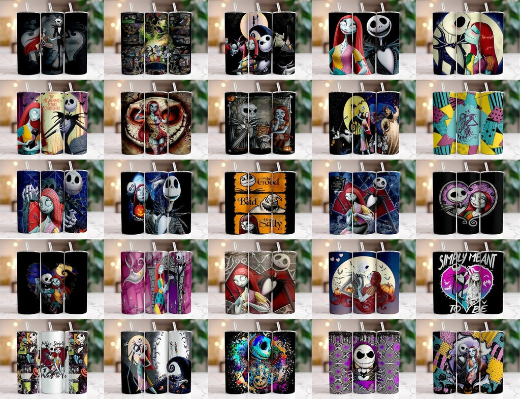 90+ The Nightmare Before Christmas Tumbler Wrap Bundle 2D-3D, Instant Download 20Oz Tumbler PNG Wraps Design, Digital 20Oz Skinny Tumbler