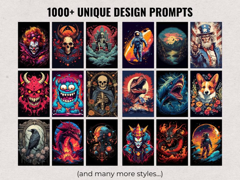 1000 T-shirt Designs Midjourney Prompts, AI Art, Midjourney Prompt, Midjourney AI Art, Learn Midjourney, Digital Art, AI Generate, Art Print