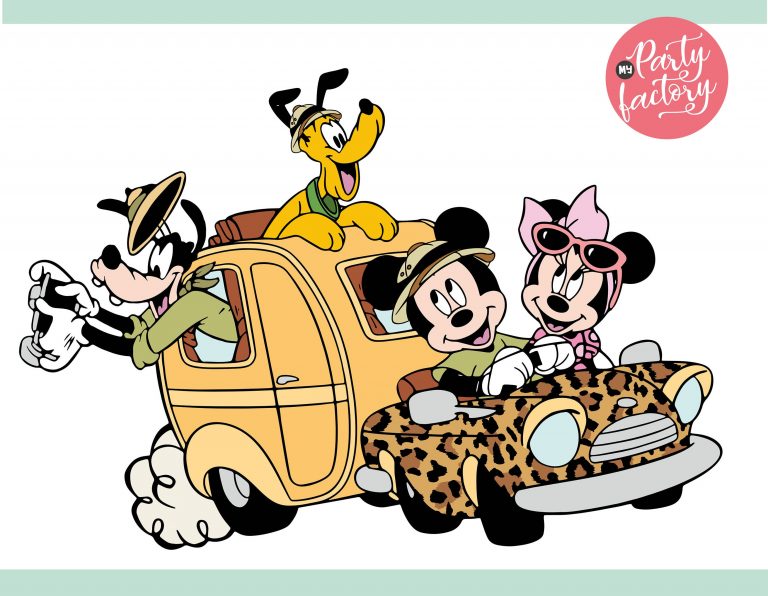 Mickey Safari Clipart PNG Digital Download, 90 PNG with transparent backgrounds Mickey and Friends Jungle Animals
