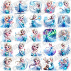 Frozen Princess Clipart Set – 300 DPI, High-Resolution, Transparent Background for Commercial Use, Perfect for DIY Gifts & Crafts