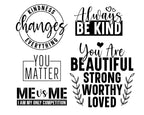 Inspirational Svg Bundle, Motivational Svg Bundle, Inspirational Quotes Svg, Self Love Svg, Kind Svg, Faith Svg, You Matter Svg,Svg Cut File