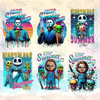 10+ Killers Summer Vibes PNG Bundle, Chillin’ Like A Killer Png, Horror’s Vacation Png, Cute Horror, Funny Pool Shirt Design, Digital File