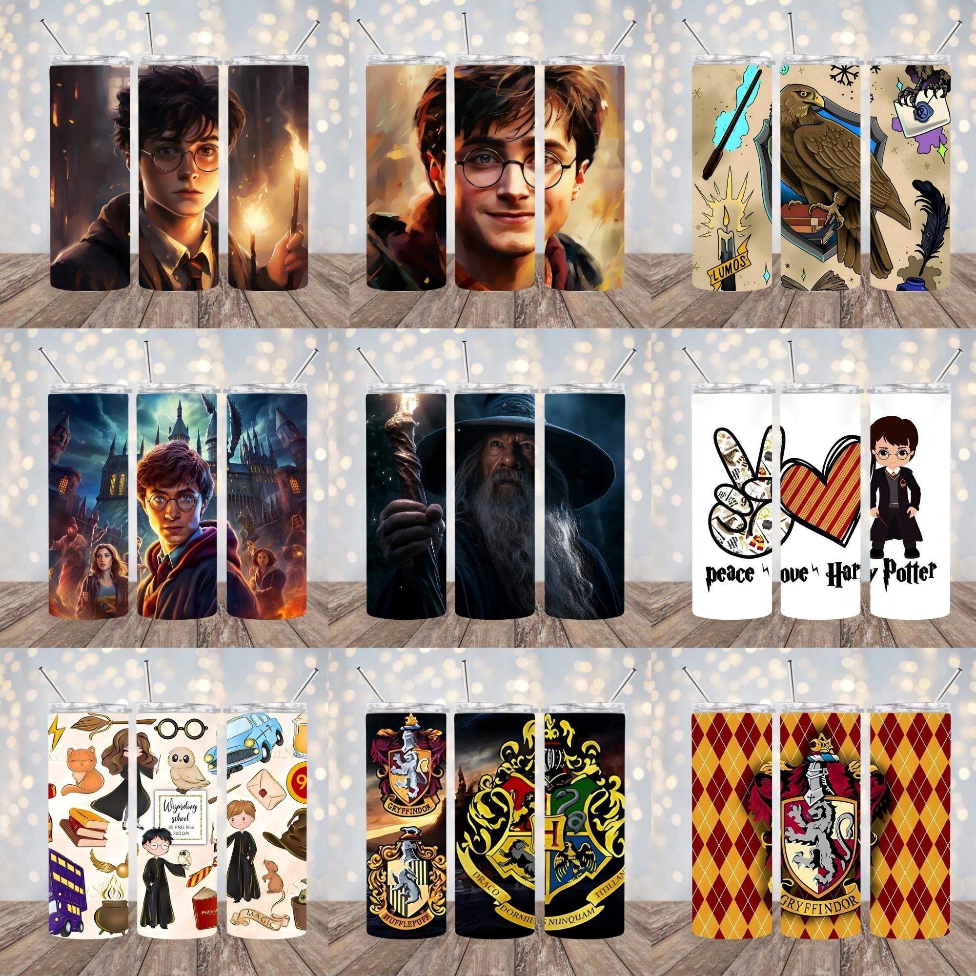 175 Mega Design Harry Potter Tumbler Bundle Sublimation PNG, Wiz ard Tumbler Wrap PNG, Witch Movies 20 Oz Tumbler Wrap Digital Download