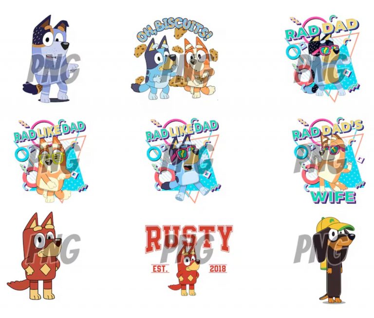 80 Designs Bluey Dog Png Mega Bundle, Bluey Dog Birthday Png Sublimation, Bluey Dog Family Png Clipart Sublimation Digital Download